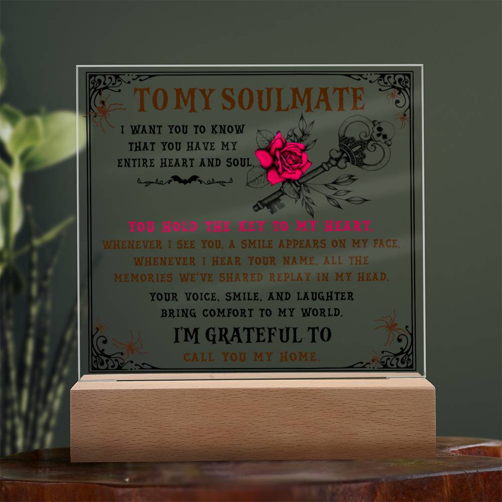 To my Soulmate - I want you to know that you have my Entire Heart and Soul - LED Acrylic Plaque