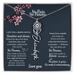 No Rain No Flower name necklace, Personalized Birth flower pendant, Gift for Granddaughter, Daughter or Niece, Meaningful gift for her.