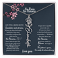 No Rain No Flower name necklace, Personalized Birth flower pendant, Gift for Granddaughter, Daughter or Niece, Meaningful gift for her.