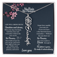 No Rain No Flower name necklace, Personalized Birth flower pendant, Gift for Granddaughter, Daughter or Niece, Meaningful gift for her.