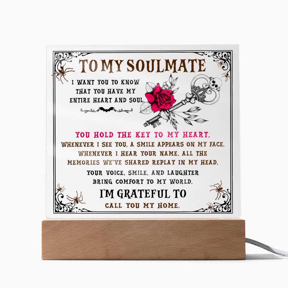 To my Soulmate - I want you to know that you have my Entire Heart and Soul - LED Acrylic Plaque