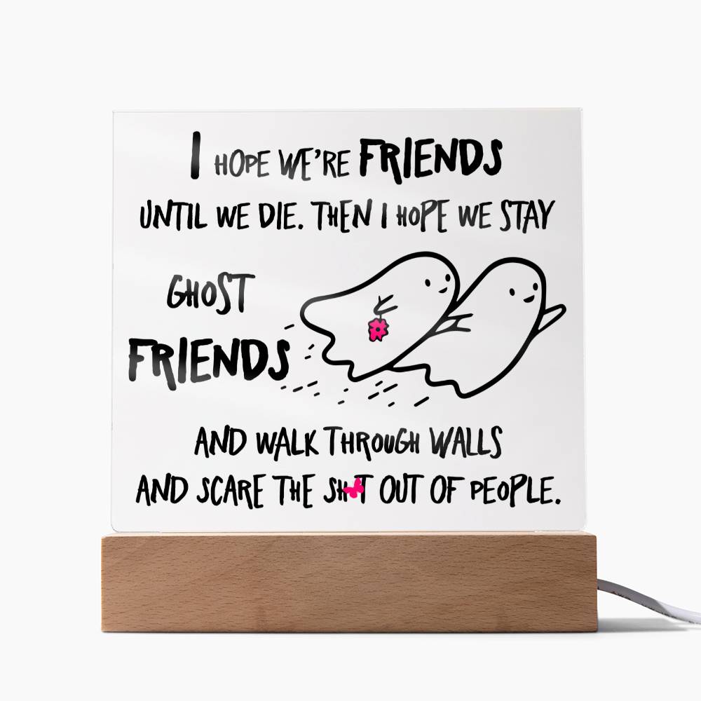 Best friend gifts - I hope we are friends until we die - LED Acrylic Plaque.