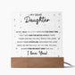 To My Dear Daughter - When I held you in my Arms for the First Time - LED Acrylic Plaque