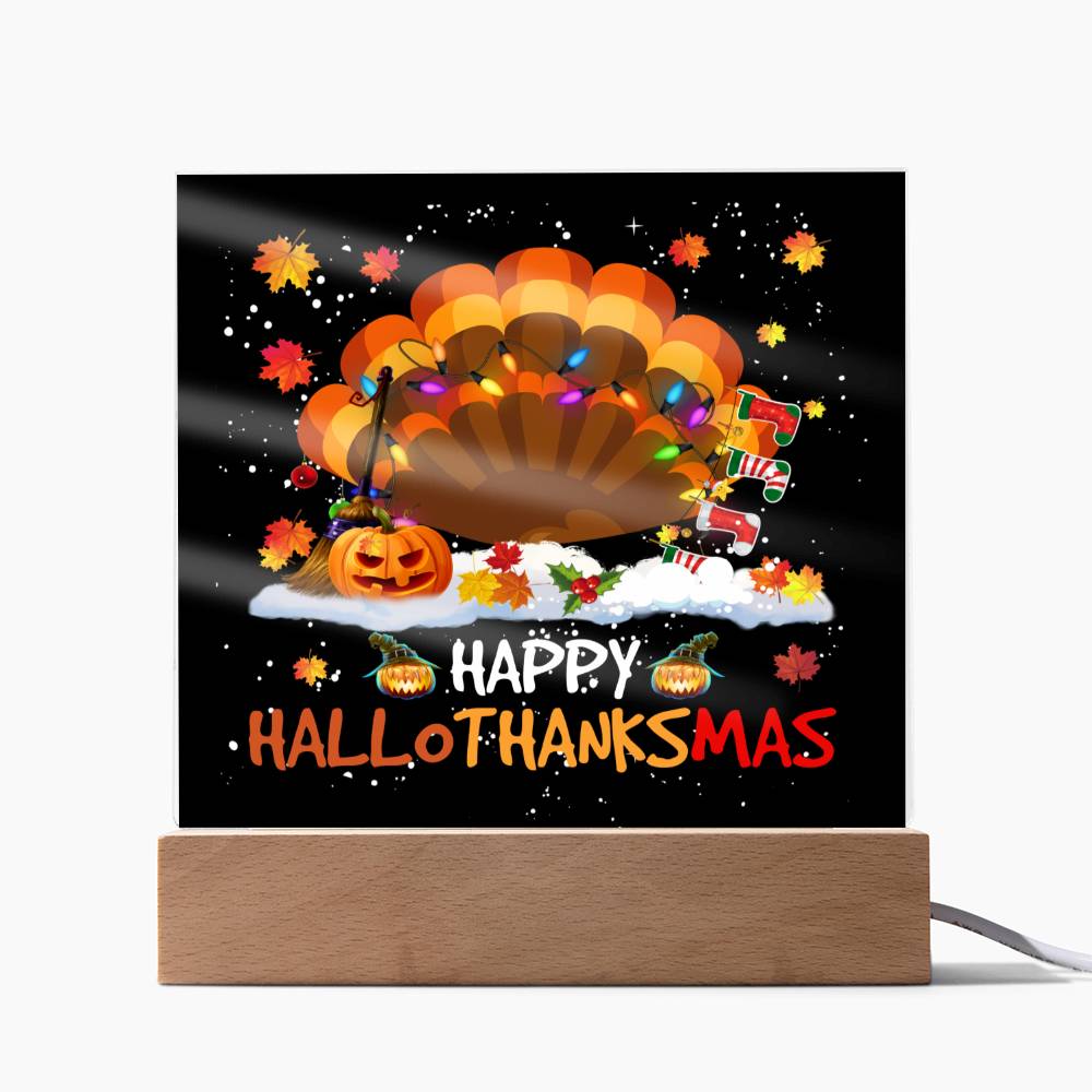 To my Mom - Happy thanksgiving - LED Acrylic Plaque