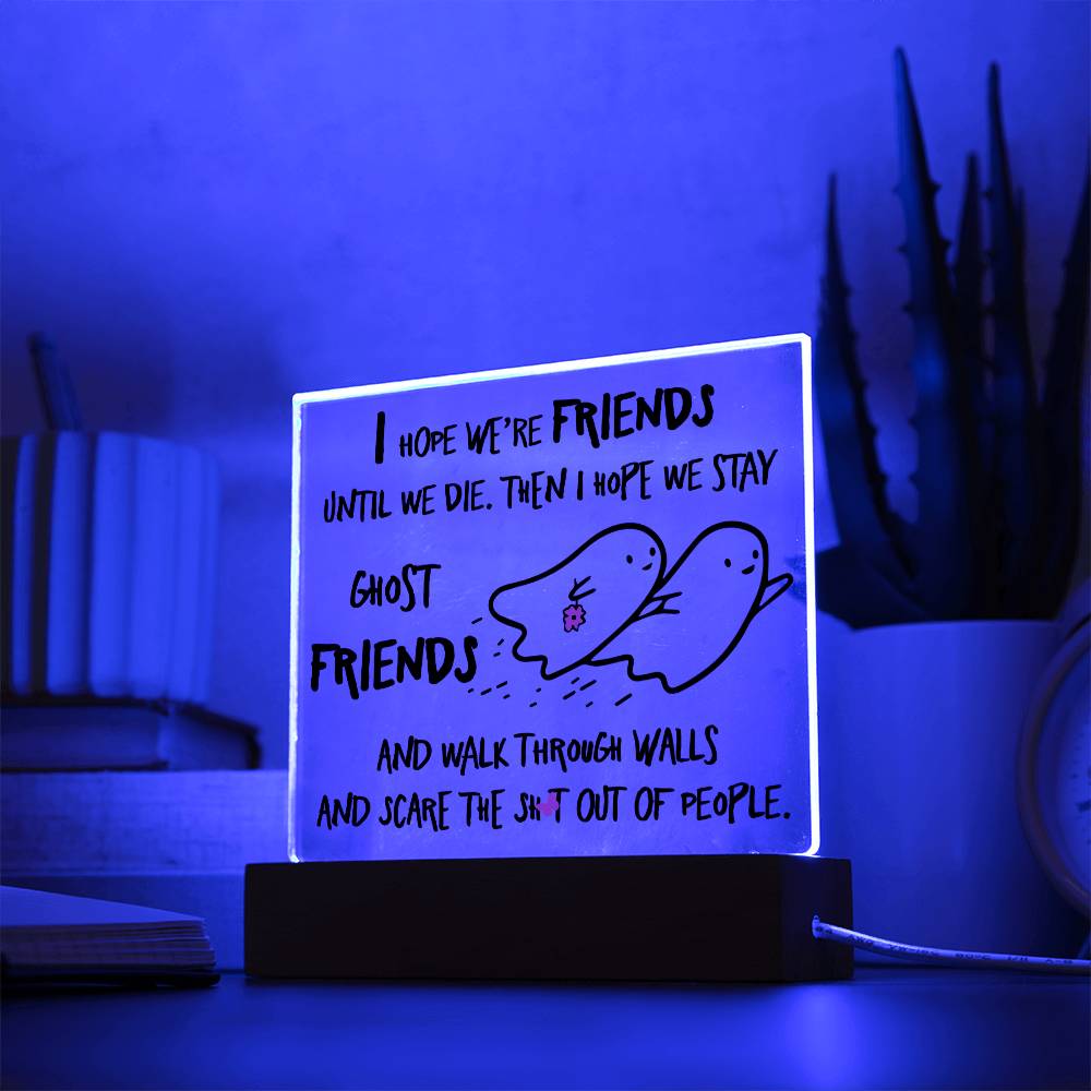 Best friend gifts - I hope we are friends until we die - LED Acrylic Plaque.