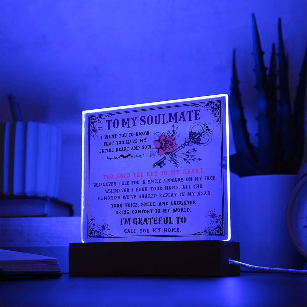 To my Soulmate - I want you to know that you have my Entire Heart and Soul - LED Acrylic Plaque