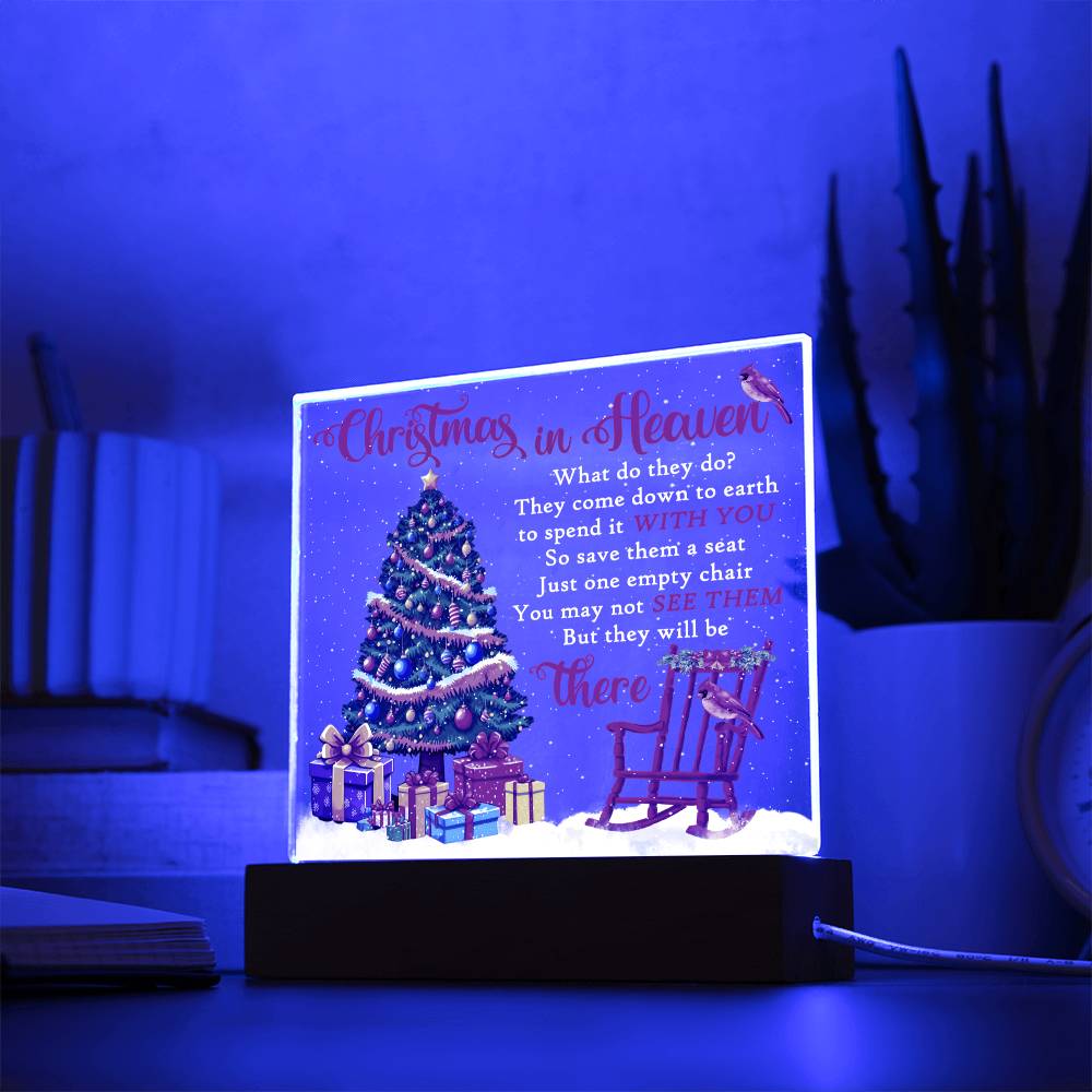 Mother gifts - Christmas in Heaven - LED Acrylic Plaque.