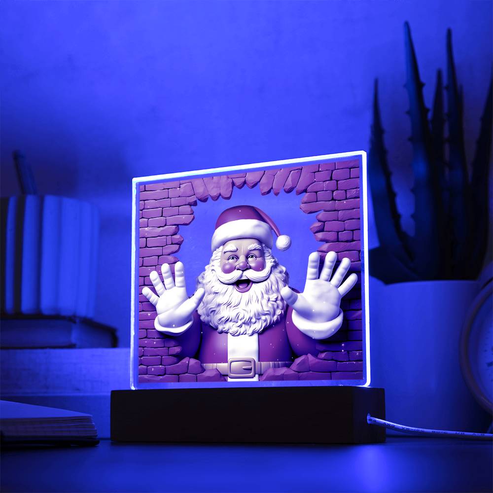 Mom Gifts - Santa Claus Christmas Acrylic - LED Acrylic Plaque.