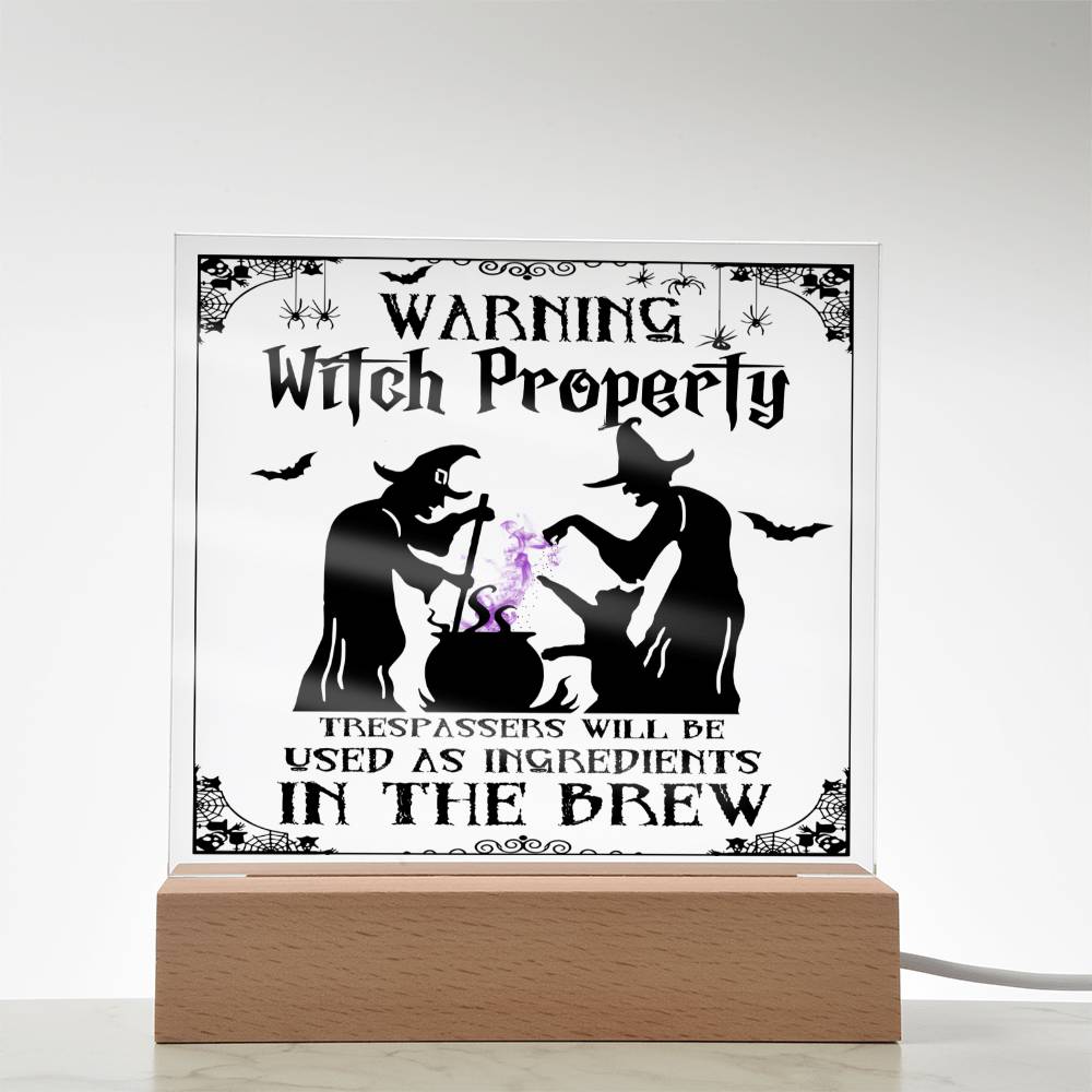To my Mom - Halloween Warning Witch Property - LED Acrylic Plaque