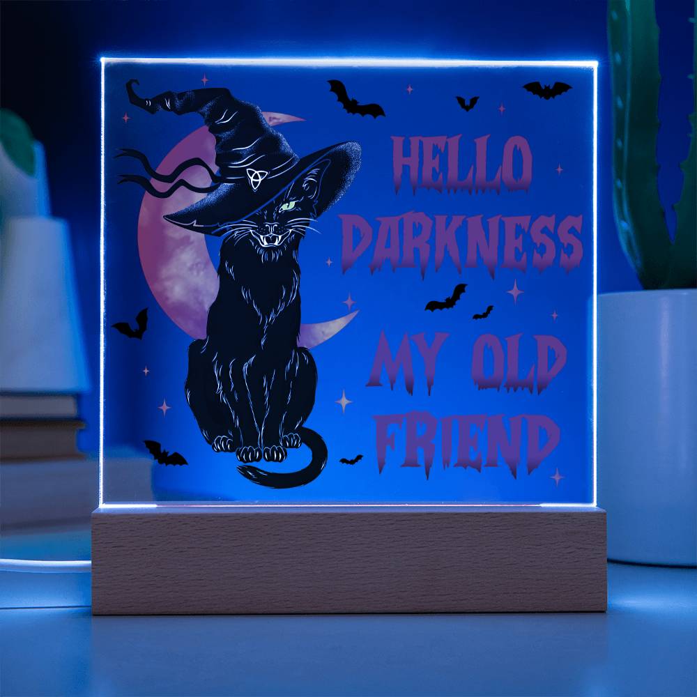 Mother gifts - Hello Darkness my old friend - LED ACrylic Plaque