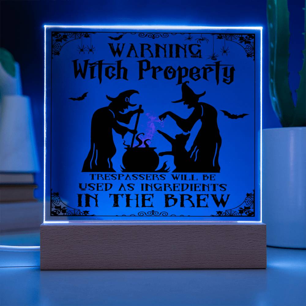 To my Mom - Halloween Warning Witch Property - LED Acrylic Plaque