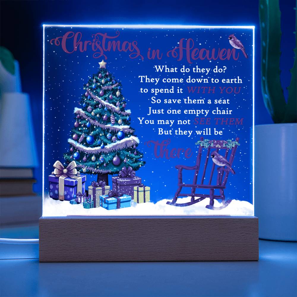 Mother gifts - Christmas in Heaven - LED Acrylic Plaque.