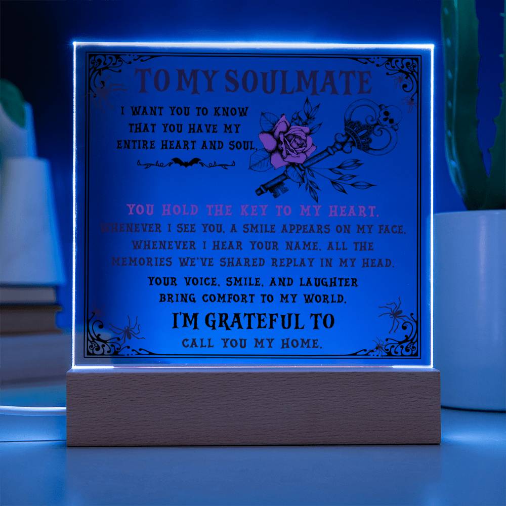 To my Soulmate - I want you to know that you have my Entire Heart and Soul - LED Acrylic Plaque
