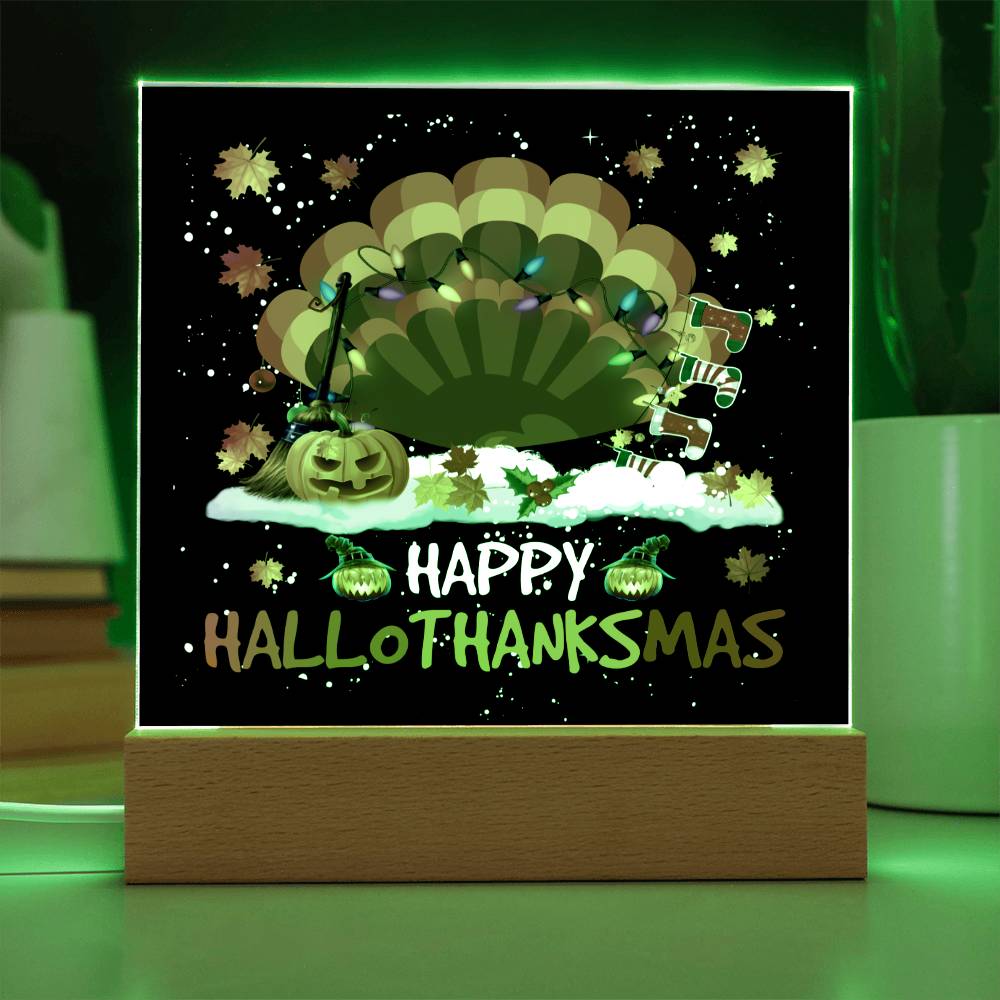 To my Mom - Happy thanksgiving - LED Acrylic Plaque