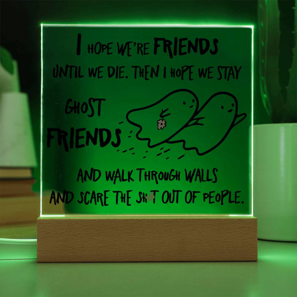 Best friend gifts - I hope we are friends until we die - LED Acrylic Plaque.