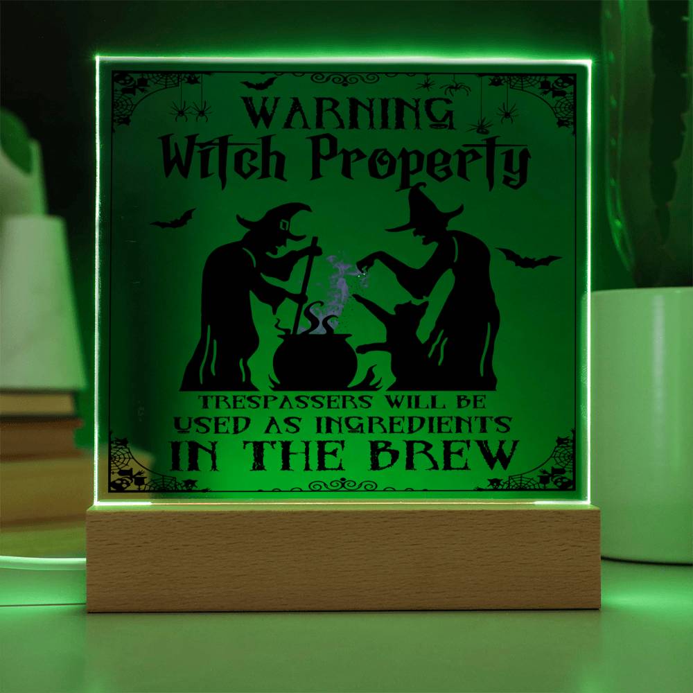 To my Mom - Halloween Warning Witch Property - LED Acrylic Plaque