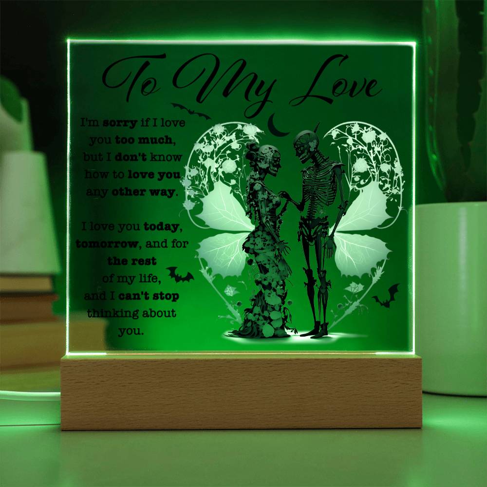 To my Wife - I love you today, tomorrow, and for the rest of my life - LED Acrylic Plaque.