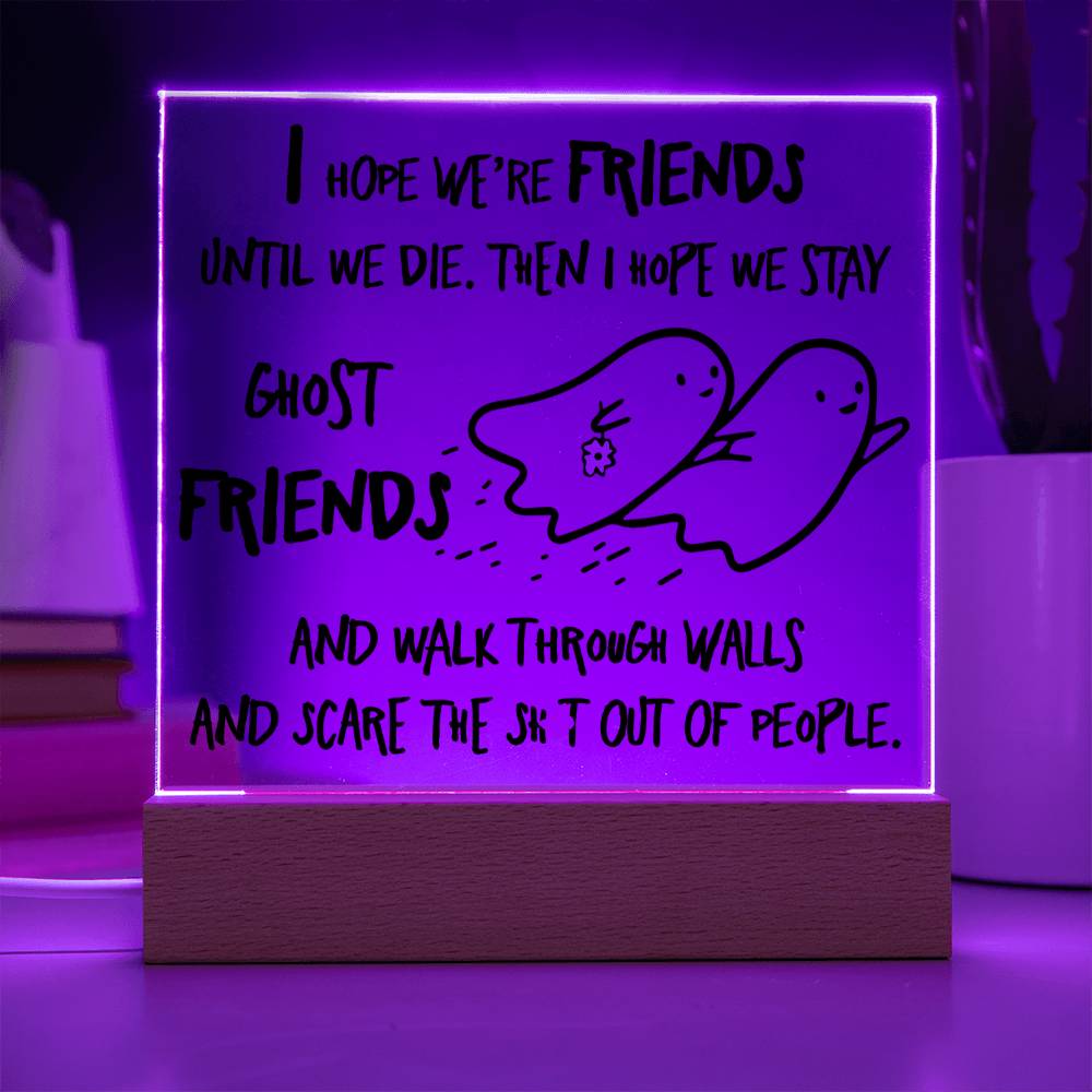 Best friend gifts - I hope we are friends until we die - LED Acrylic Plaque.