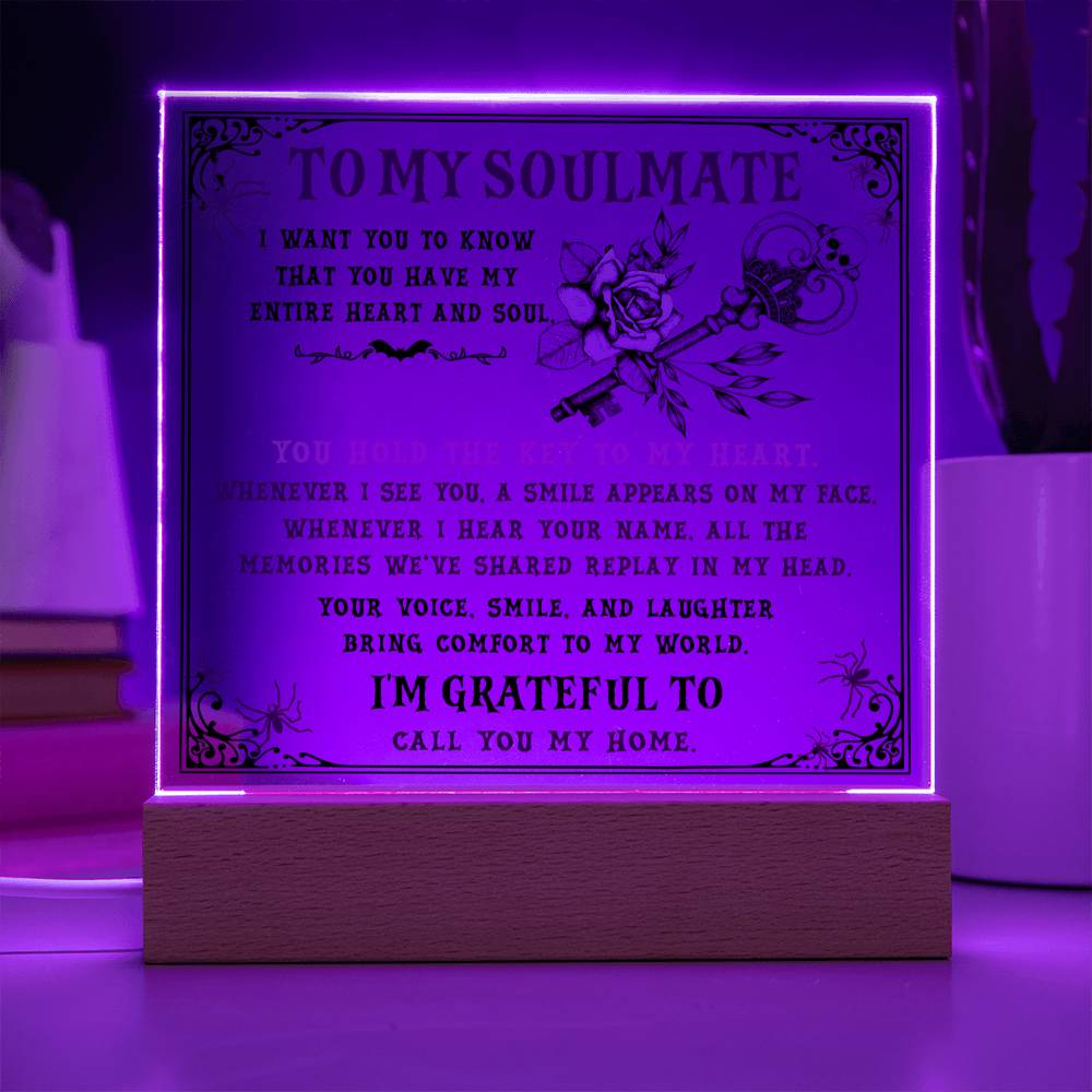 To my Soulmate - I want you to know that you have my Entire Heart and Soul - LED Acrylic Plaque
