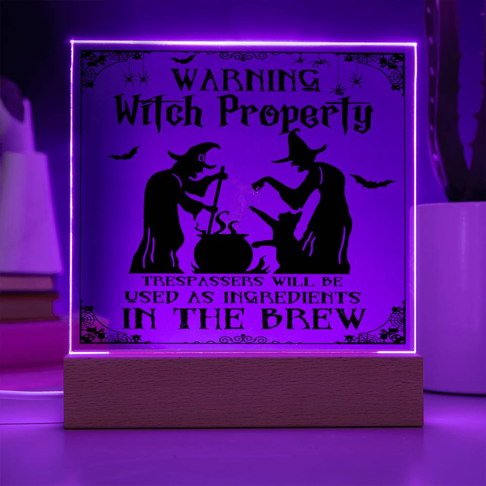 To my Mom - Halloween Warning Witch Property - LED Acrylic Plaque