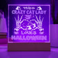 Gift for Mom - Halloween Crazy Cat Lady - LED Acrylic Plaque