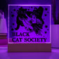 Gift for Daughter - Halloween Black Cat Society - Led Acrylic Plaque