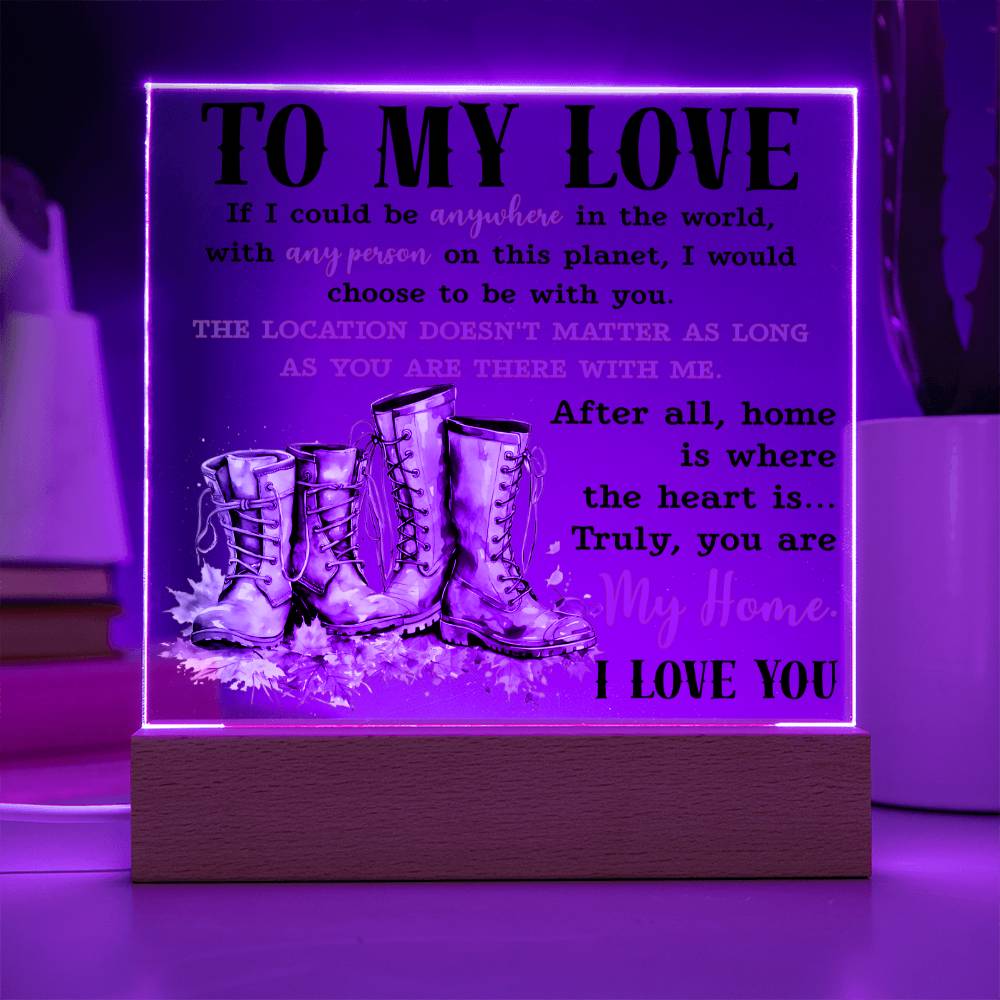Wife gifts - If I could be anywhere in the world - LED Acrylic Plaque.