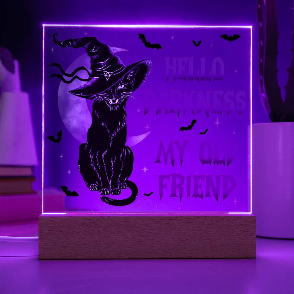 Mother gifts - Hello Darkness my old friend - LED ACrylic Plaque
