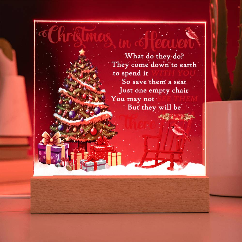 Mother gifts - Christmas in Heaven - LED Acrylic Plaque.