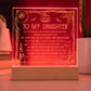 To My Daughter Halloween - My love for you is Eternal and Unwavering - LED Acrylic Plaque