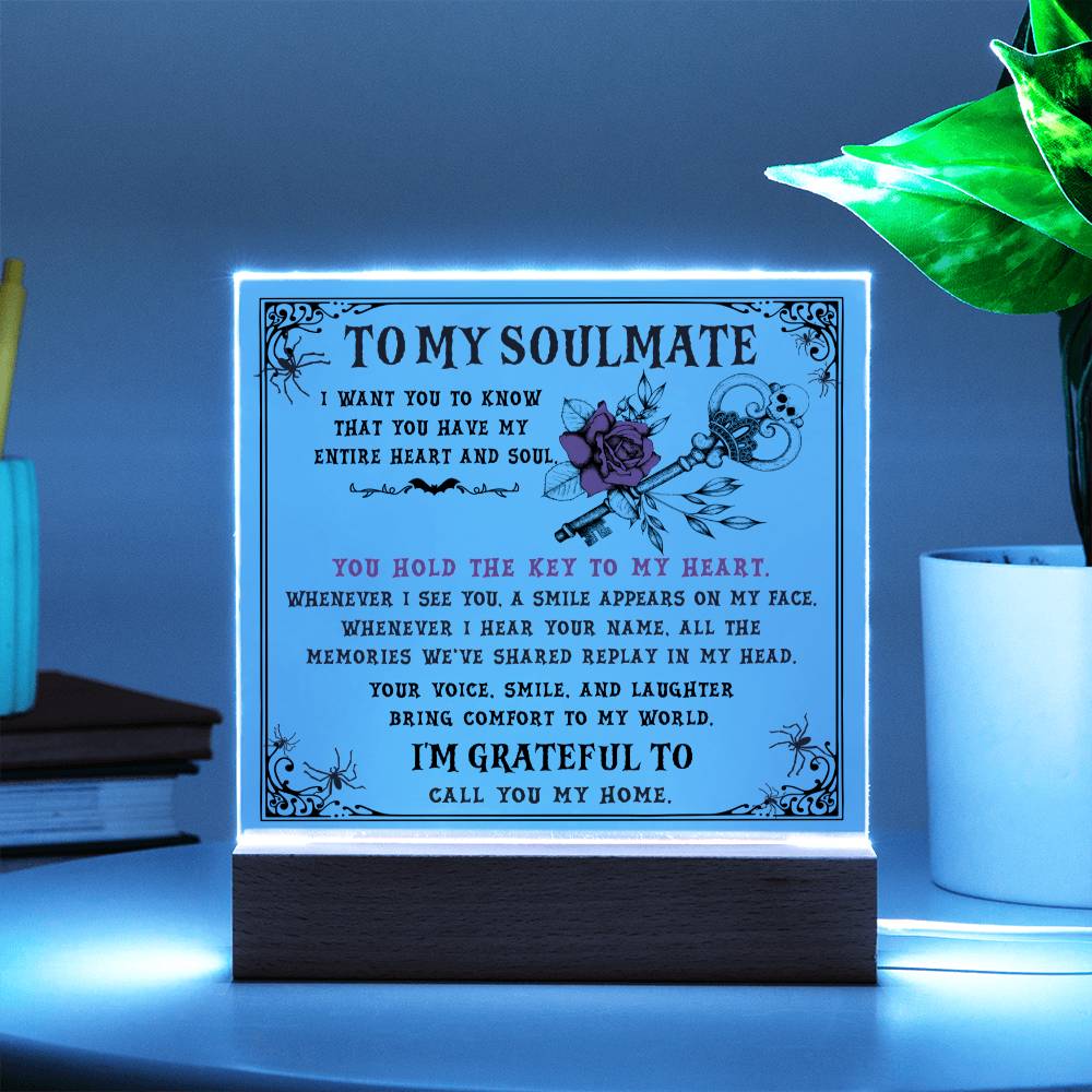 To my Soulmate - I want you to know that you have my Entire Heart and Soul - LED Acrylic Plaque