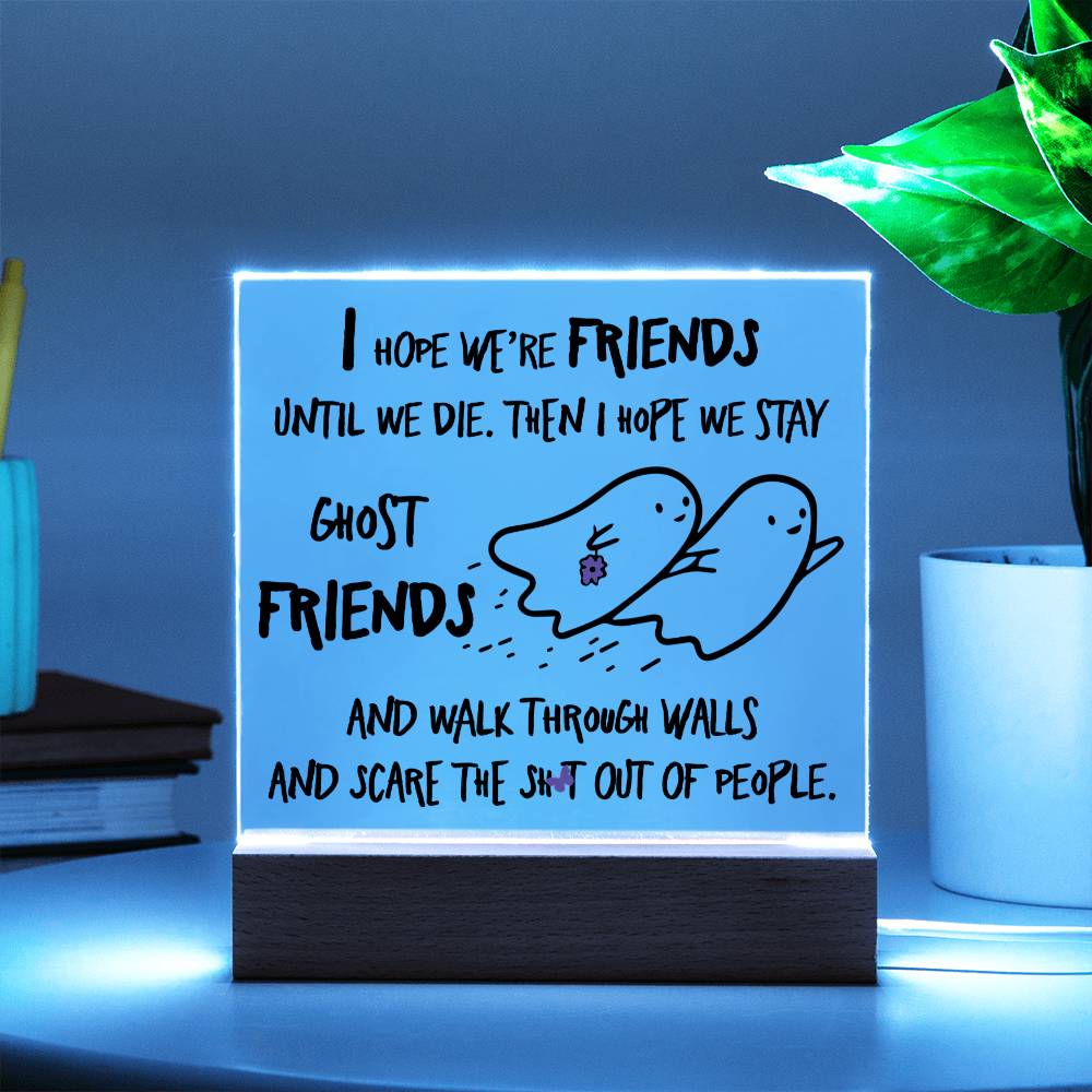 Best friend gifts - I hope we are friends until we die - LED Acrylic Plaque.