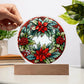 Mom Gifts - Christmas Wreath Acrylic Circle - LED Acrylic plaque.