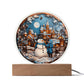 Mother gifts - Snow man Christmas plaque - LED Acrylic Plaque.