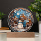 Mother gifts - Snow man Christmas plaque - LED Acrylic Plaque.