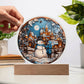 Mother gifts - Snow man Christmas plaque - LED Acrylic Plaque.