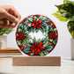 Mom Gifts - Christmas Wreath Acrylic Circle - LED Acrylic plaque.