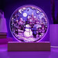 Mother gifts - Snow man Christmas plaque - LED Acrylic Plaque.