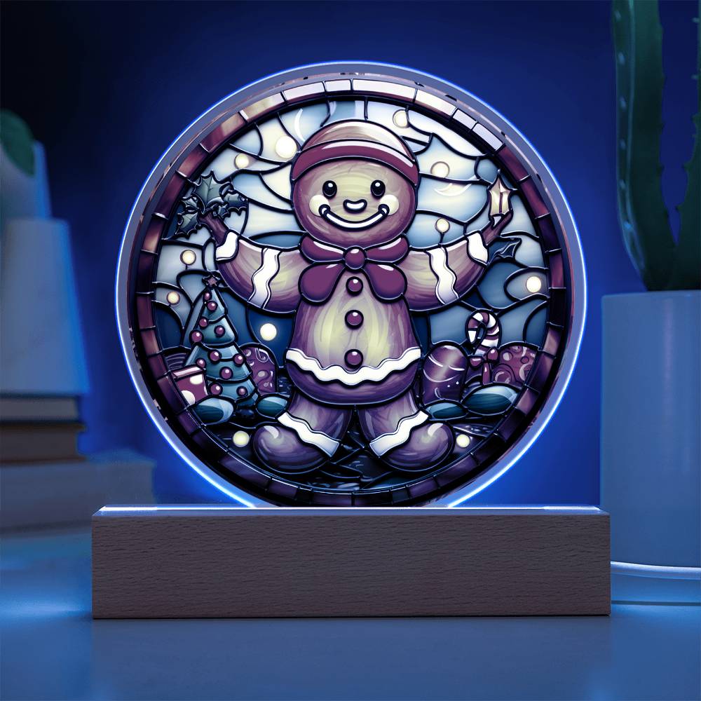 Mom gifts - Christmas gingerbread circle - LED Acrylic Plaque.