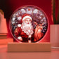 Mom gifts - Santa Claus and Reindeer Plaque - LED Acrylic.