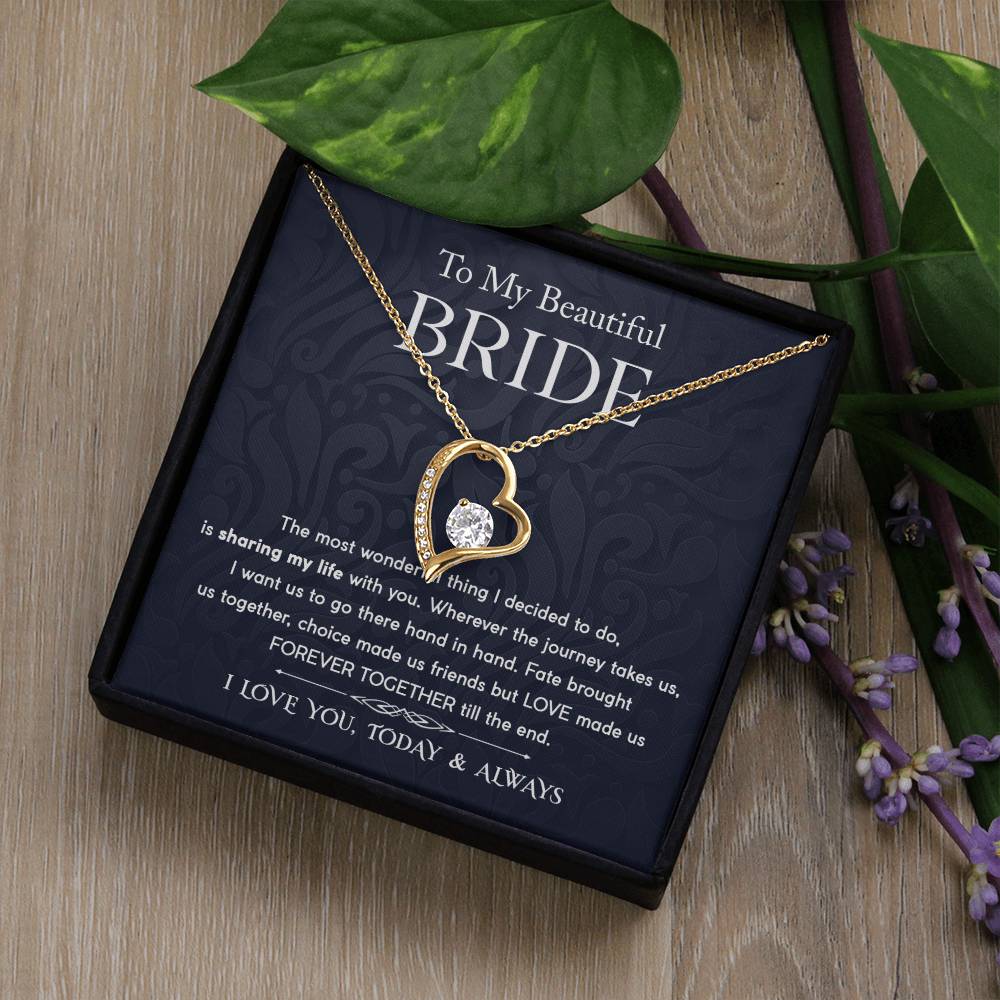 To My Bride - Forever Together - Forever Love Necklace