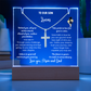 class of 2026 Graduation Gift for son, Personalized LED Acrylic Plaque with Cross Necklace, graduate college high school, grad present.