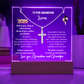 Personalized LED Acrylic Plaque with Cross Necklace, Class of 2026 graduation gift for Grandson, graduate present, grad college high school jewelry.