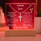 class of 2026 Graduation Gift for son, Personalized LED Acrylic Plaque with Cross Necklace, graduate college high school, grad present.