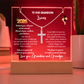 Personalized LED Acrylic Plaque with Cross Necklace, Class of 2026 graduation gift for Grandson, graduate present, grad college high school jewelry.