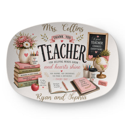 Personalized Teacher Appreciation Plate , Custom Teacher Thank You Gift, teacher farewell present, custom mentor keepsake.