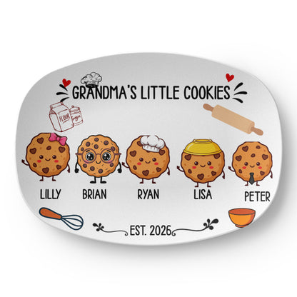 Personalized Grandma's Little Cookies Plate | Custom Grandkids Gift for Grandma | Grandma Kitchen Decor | Baking Gift | Personalized Family Keepsake