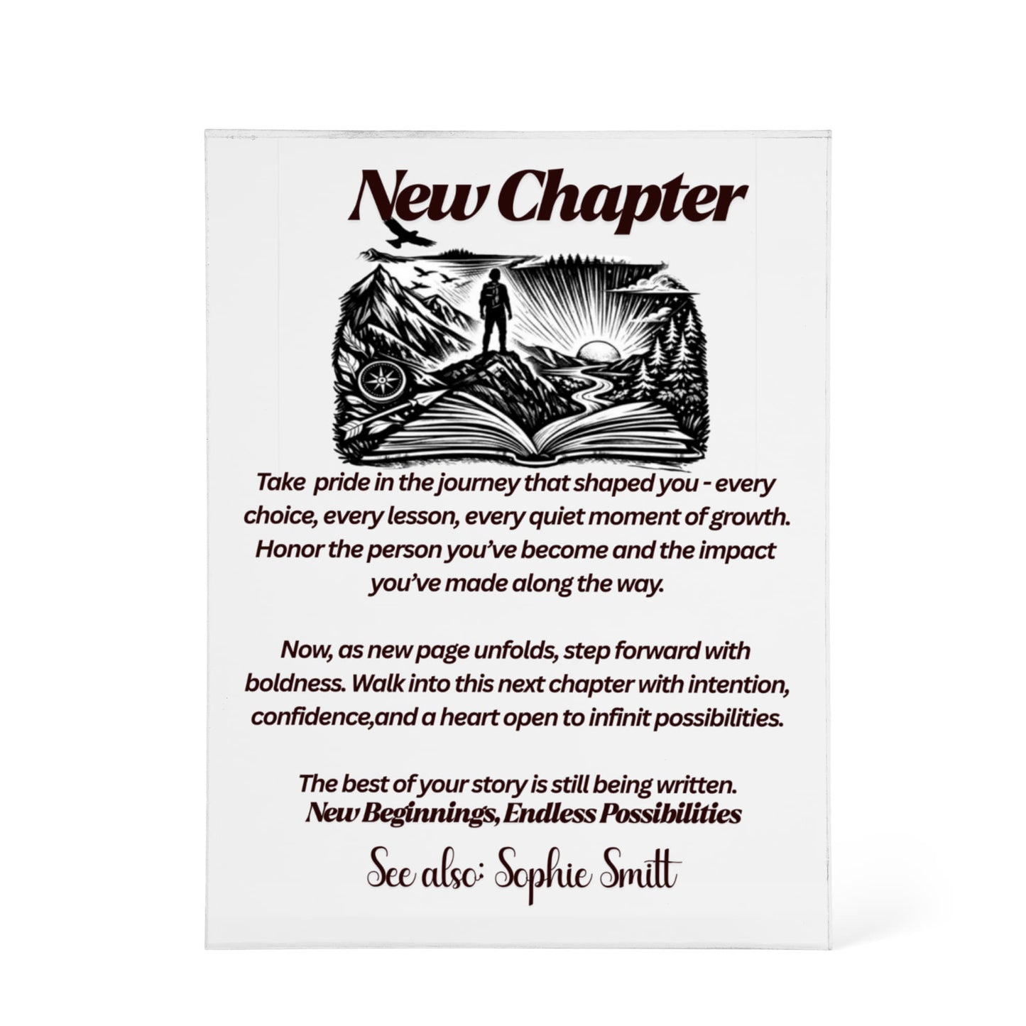 Personalized acrylic new chapter gift, retirement keepsakes, coworkers gifts, retirement gift ideas, Farewell gift for manage, supervisor, mentor