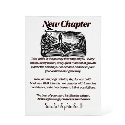 Personalized acrylic new chapter gift, retirement keepsakes, coworkers gifts, retirement gift ideas, Farewell gift for manage, supervisor, mentor