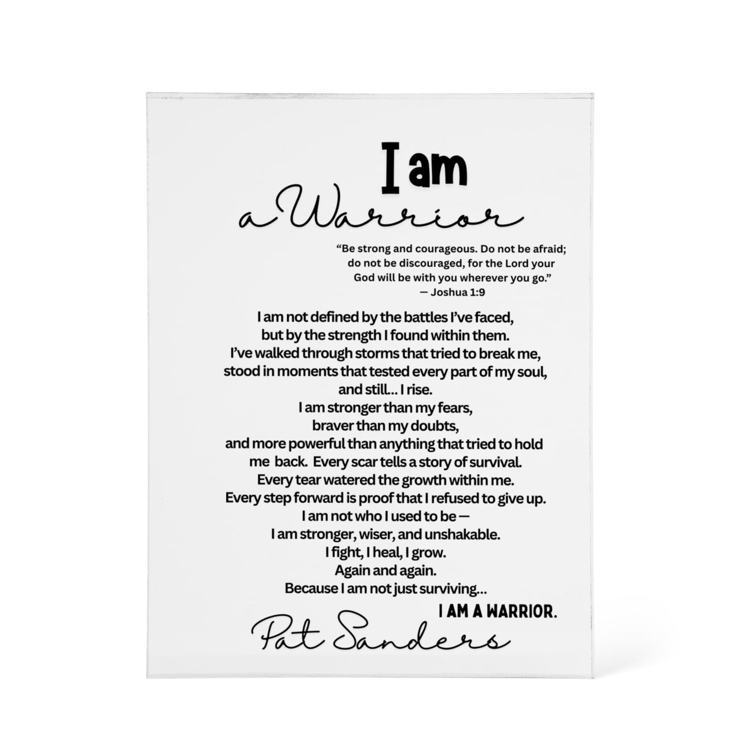 Personalized acrylic plaque I am a warrior gift sobriety gifts for men women cancer encouragement cancer gifts  religious gifts